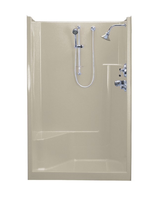 Kohler K-1597 Cancun(TM) one-piece shower module with integral ledges and left corner seat