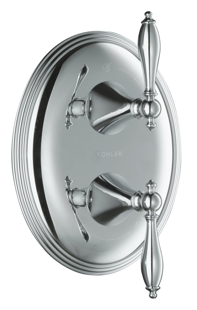 KOHLER Finial Traditional 1-Handle Transfer Valve Trim Kit in Vibrant Brushed Nickel (Valve Not Included)