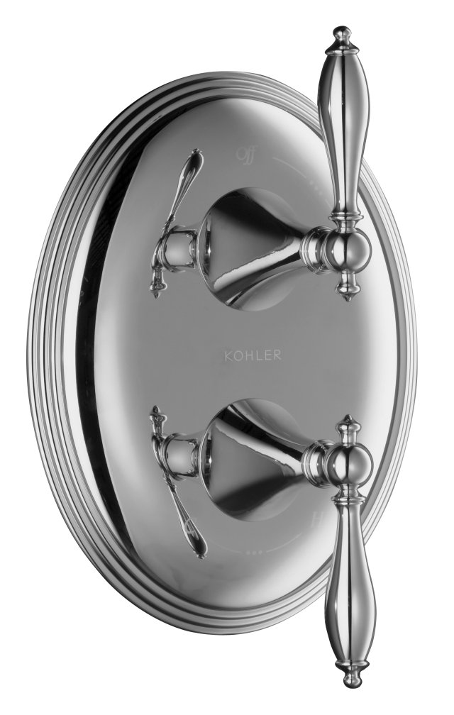 Kohler K-T10302-4M Finial(R) Traditional stacked valve trim with lever handles valve not included
