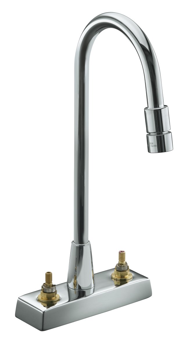 Kohler K-7305-KE Triton(R) centerset lavatory faucet with vandal-resistant aerator requires handles
