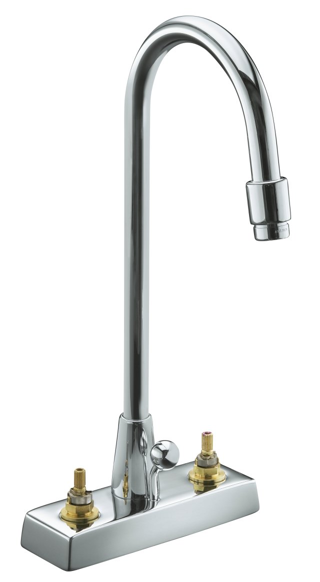 Kohler K-7422-K Triton(R) centerset lavatory faucet with gooseneck spout requires handles
