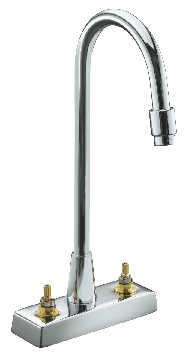 Kohler K-7305-K Triton(R) centerset lavatory faucet with aerator requires handles less drain and lift rod