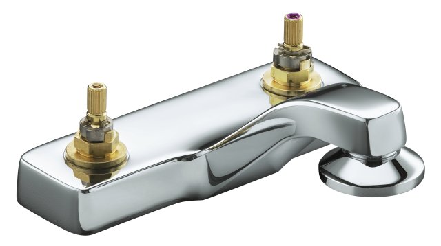 Kohler K-7404-KC Triton(R) centerset lavatory faucet with rosespray requires handles less drain and lift rod