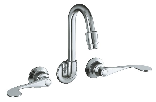 Kohler K-7302-5A Triton(R) shelf-back sink faucet with wristblade lever handles