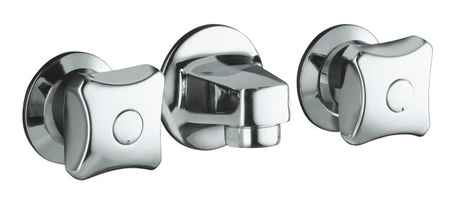 Kohler K-8046-2A Triton(R) shelf-back lavatory faucet with grid drain and standard handles
