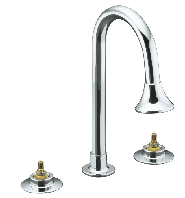 Kohler K-7303-KC Triton(R) widespread lavatory faucet with rigid connections and rosespray spout requires handles