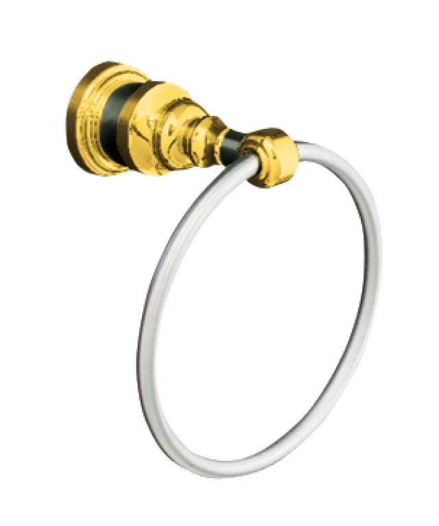 Kohler K-6817-A IV Georges Brass(R) towel ring with Vibrant(R) Polished Brass holder