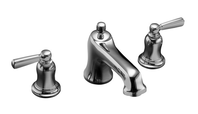 Kohler K-T10585-4-CP; Bancroft (R) bath- or deck-mount high-flow bath faucet trim with metal lever handles valve not included; in Polished Chrome