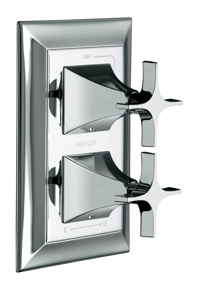 Kohler K-T10422-3S Memoirs(R) stacked valve trim with Stately design and cross handles valve not included