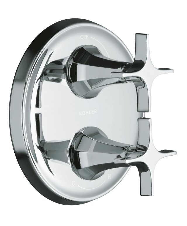 Kohler K-T10427-3C Memoirs(R) stacked valve trim with Classic design and cross handles valve not included