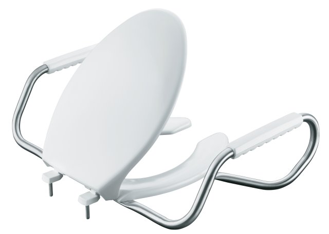 Kohler K-4654-A Lustra(TM) elongated open-front toilet seat with antimicrobial agent and support arms