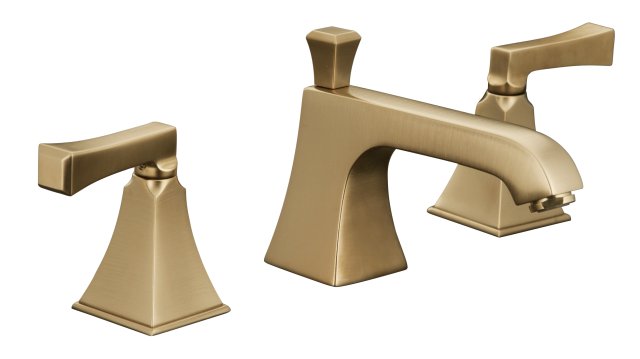 Kohler K-R454-4V Memoirs(R) widespread lavatory faucet with Stately design and Deco lever handles