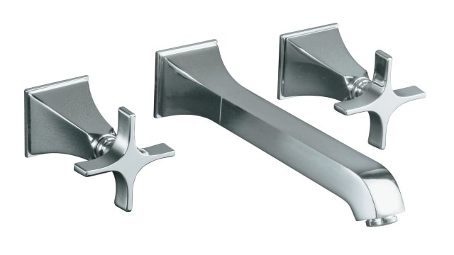Kohler K-T448-3S Memoirs(R) wall-mount lavatory faucet trim with Stately design and cross handles valve not included