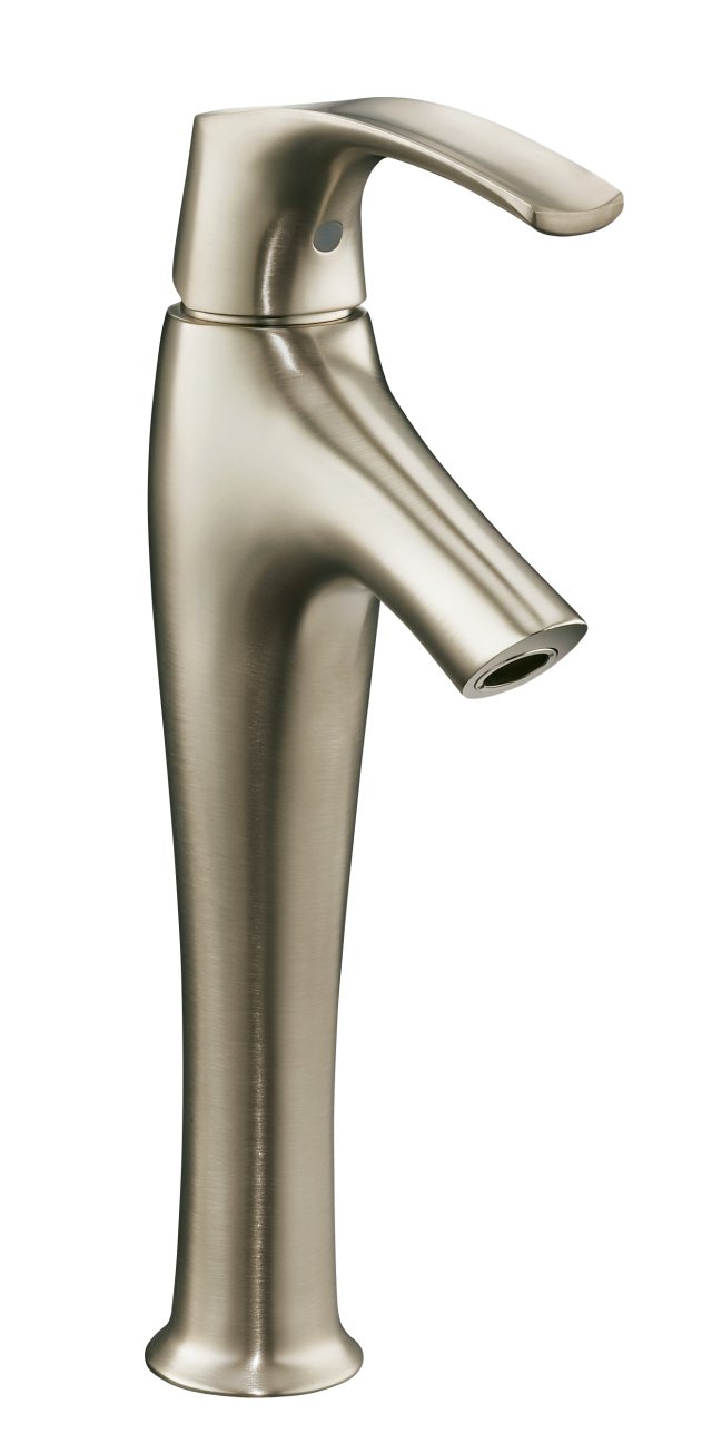 Kohler K-19774-4-BN; Symbol (TM) tall single-control lavatory faucet with lever handle; in Vibrant Brushed Nickel; Discontinued Product