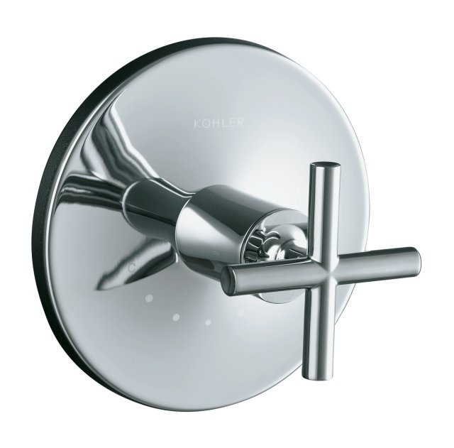 Kohler K-T14488-3 Purist(R) thermostatic valve trim with cross handle valve not included