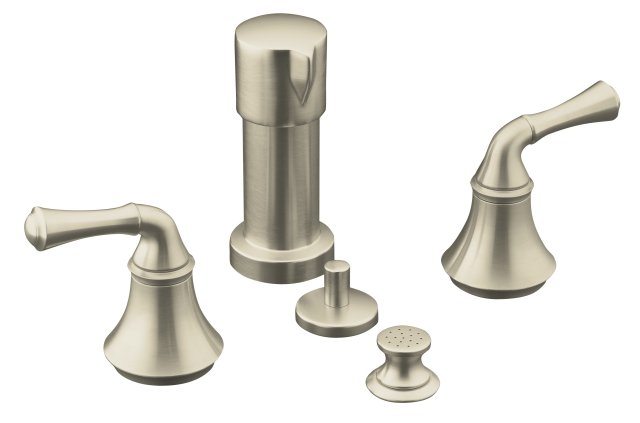 Kohler K-10279-4A-BN; Forte (R) bidet faucet with traditional lever handles; in Vibrant Brushed Nickel; Discontinued Product