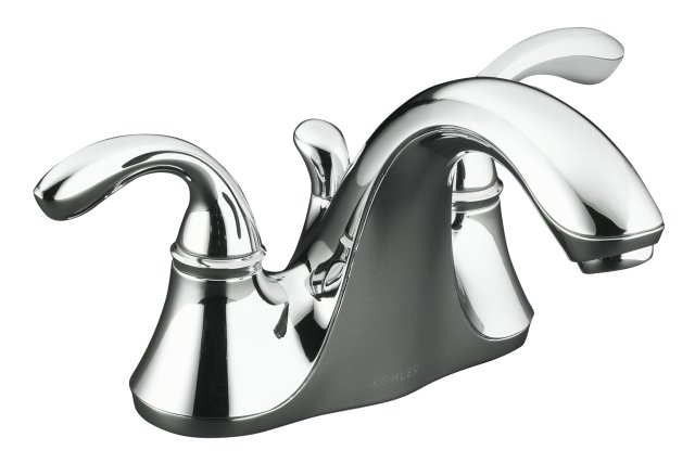 Kohler K-10270-4G Forte centerset lavatory faucet with script lev