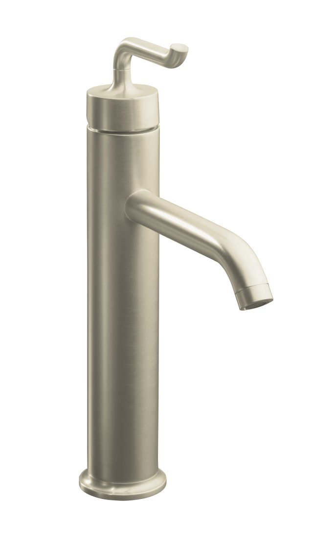 Kohler K-14404-4 Purist(R) tall single-control lavatory faucet with Smile design handle
