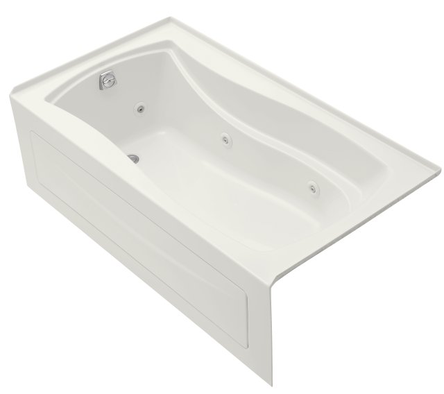 Kohler K-1224-LA-0; Mariposa (R) 5.5' whirlpool with integral apron and left-hand drain; in White