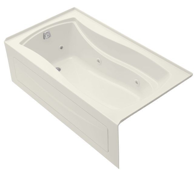 Kohler K-1224-LA-96; Mariposa (R) 5.5' whirlpool with integral apron and left-hand drain; in Biscuit