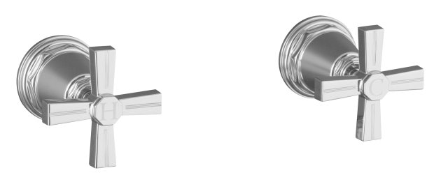 Kohler K-T13141-3B Pinstripe(R) bath- or deck-mount high-flow bath valve trim with cross handles handles only valve not included