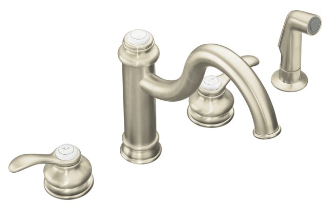 Kohler K-12231 Fairfax(R) high spout kitchen sink faucet with matching sidespray and lever handles