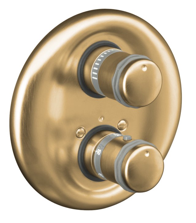 Kohler K-T9493-7-BV MasterShower(R) thermostatic mixing valve trim with volume control and cylinder handle valve not included; Discontinued Product