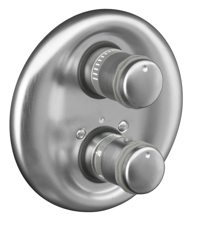 Kohler K-T9493-7-G MasterShower(R) thermostatic mixing valve trim with volume control and cylinder handle valve not included; Discontinued Product