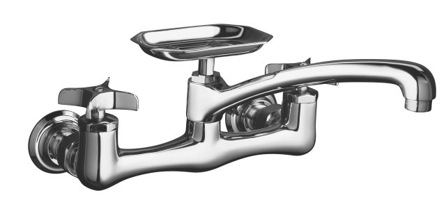 Kohler K-7855-3 Clearwater(R) sink supply faucet with 8"" spout reach and cross handles