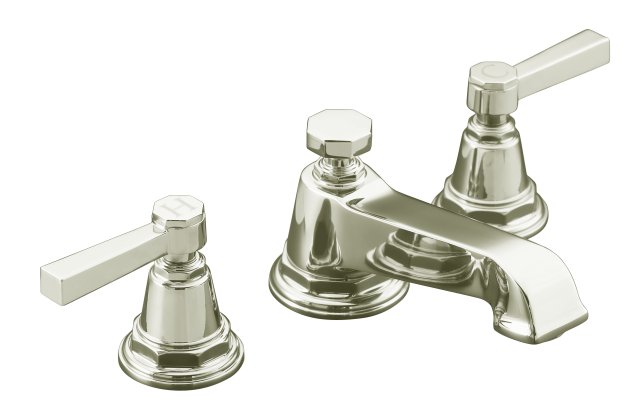 Kohler K-13132-4A Pinstripe(R) Pure widespread lavatory faucet with lever handles