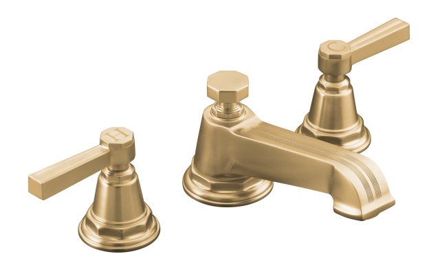 Kohler K-13132-4B-BV; Pinstripe (R) widespread lavatory faucet with lever handles; in Vibrant Brushed Bronze; Discontinued Product