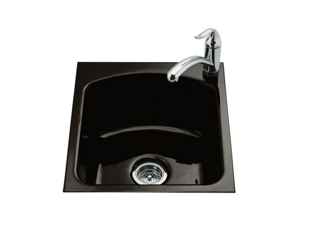 Kohler K-5848R-1 Napa tile-in entertainment sink with single-hole faucet drilling at right