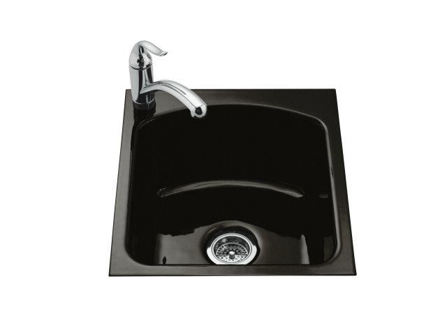 Kohler K-5848L-1 Napa tile-in entertainment sink with single-hole faucet drilling at left