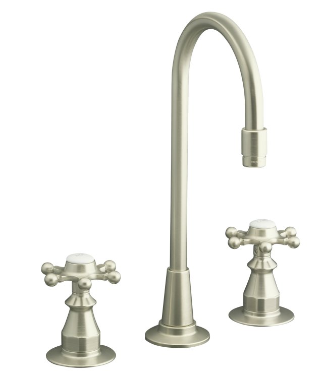 Kohler K-118-3 Antique(TM) entertainment sink faucet with six-prong handles