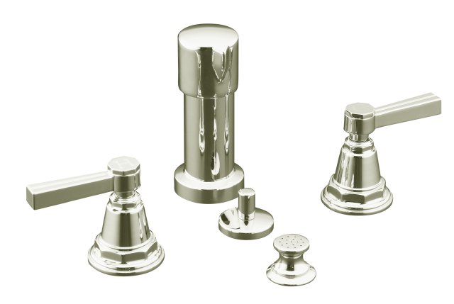Kohler K-13142-4B-SN; Pinstripe (R) bidet faucet with lever handles; in Vibrant Polished Nickel; Discontinued Product