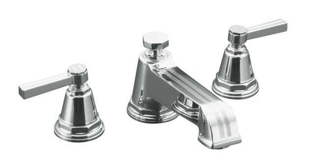 Kohler K-T13140-4B Pinstripe(R) deck-mount high-flow bath faucet trim with lever handles valve not included