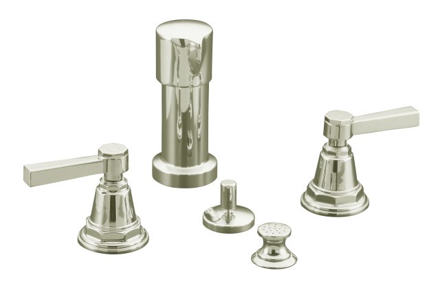 Kohler K-13142-4A-SN; Pinstripe (R) Pure bidet faucet with lever handles; in Vibrant Polished Nickel