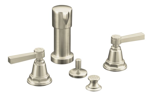 Kohler K-13142-4B-BN; Pinstripe (R) bidet faucet with lever handles; in Vibrant Brushed Nickel; Discontinued Product