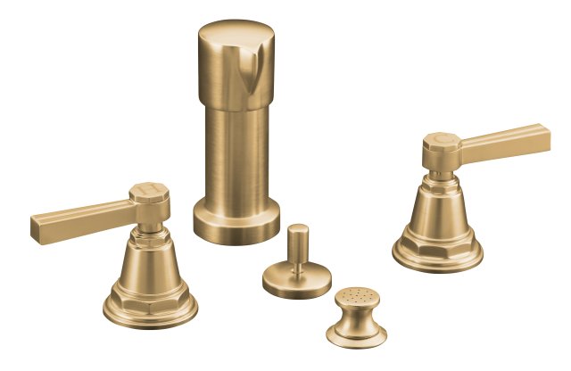 Kohler K-13142-4B-BV; Pinstripe (R) bidet faucet with lever handles; in Vibrant Brushed Bronze; Discontinued Product