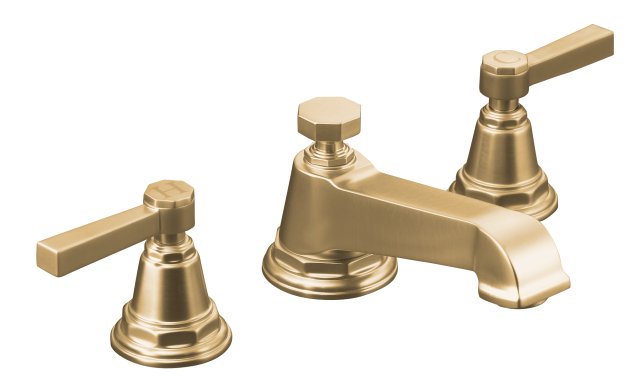 Kohler K-13132-4A-BV; Pinstripe (R) Pure widespread lavatory faucet with lever handles; in Vibrant Brushed Bronze; Discontinued Product