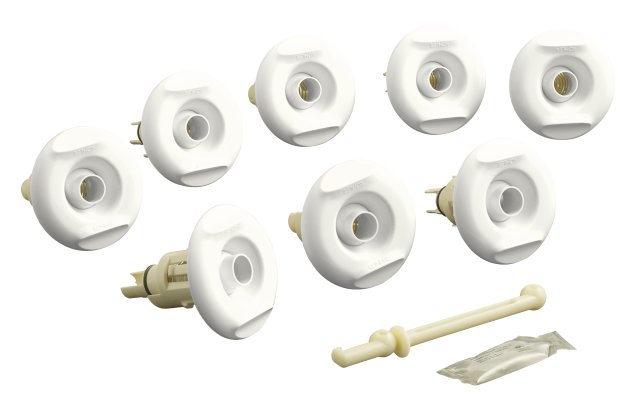 Kohler K-9698-0; Flexjet (TM) whirlpool trim kit with eight jets; in White