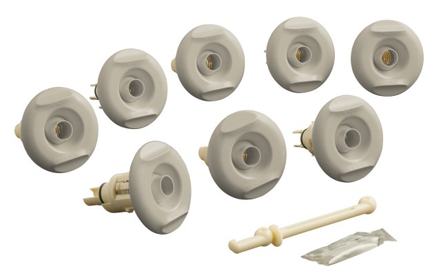 Kohler K-9698-G9; Flexjet (TM) whirlpool trim kit with eight jets; in Sandbar