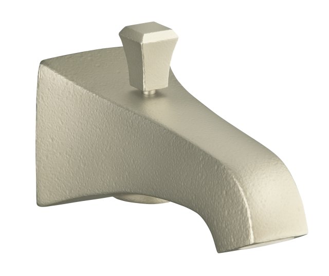 Kohler K-496-V Memoirs(R) wall-mount diverter bath spout with Stately design and Deco lift knob