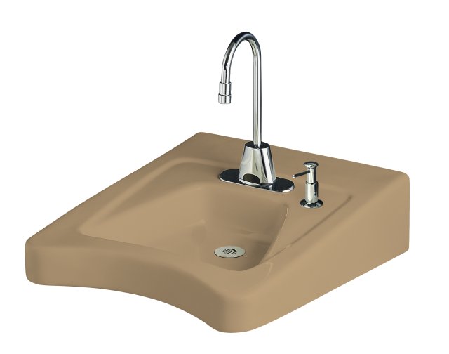 Kohler K-12638-R Morningside(TM) wheelchair lavatory with single-hole drilling and soap dispenser drilling on right