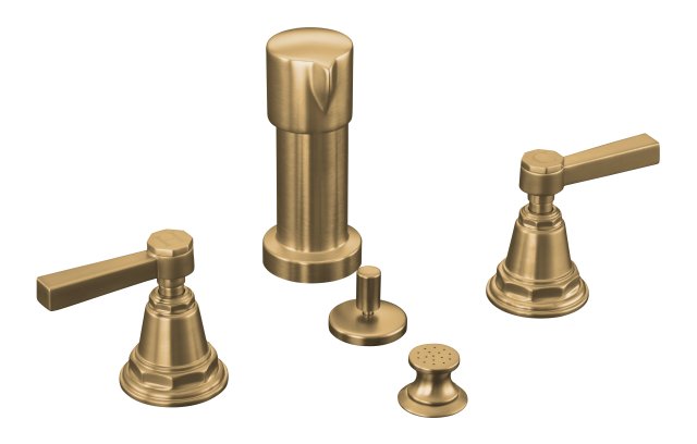 Kohler K-13142-4A-BV; Pinstripe (R) Pure bidet faucet with lever handles; in Vibrant Brushed Bronze; Discontinued Product
