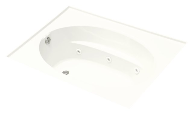 Kohler K-1112-LH Windward(TM) 5' whirlpool with heater three-sided integral tile flange and left-hand drain