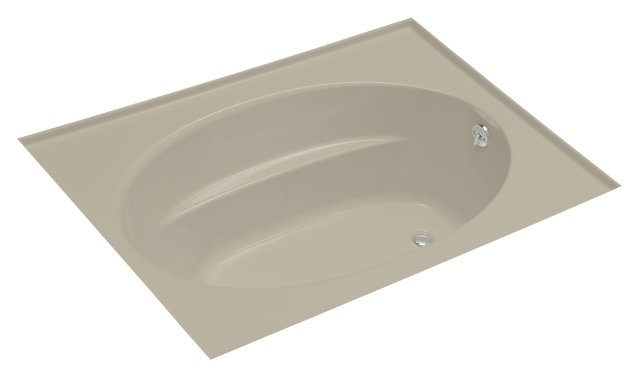 Kohler K-1114-GRF Windward(TM) 6' BubbleMassage(TM) bath with three-side integral flange and right-hand drain
