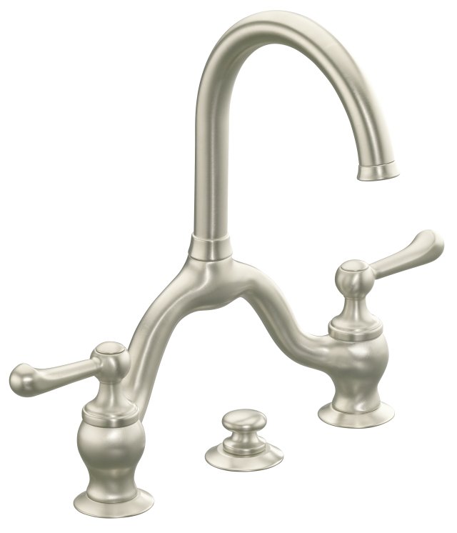 Kohler K-10332-4-BN Lyntier(TM) lavatory faucet with 8" centers and lever handles  Vibrant Brushed Nickel; Discontinued Product - Use Kohler K-10332-4