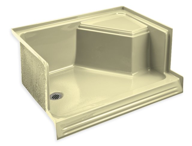 Kohler K-9486 Memoirs(R) 48"" shower receptor with integral seat at right and left-hand drain