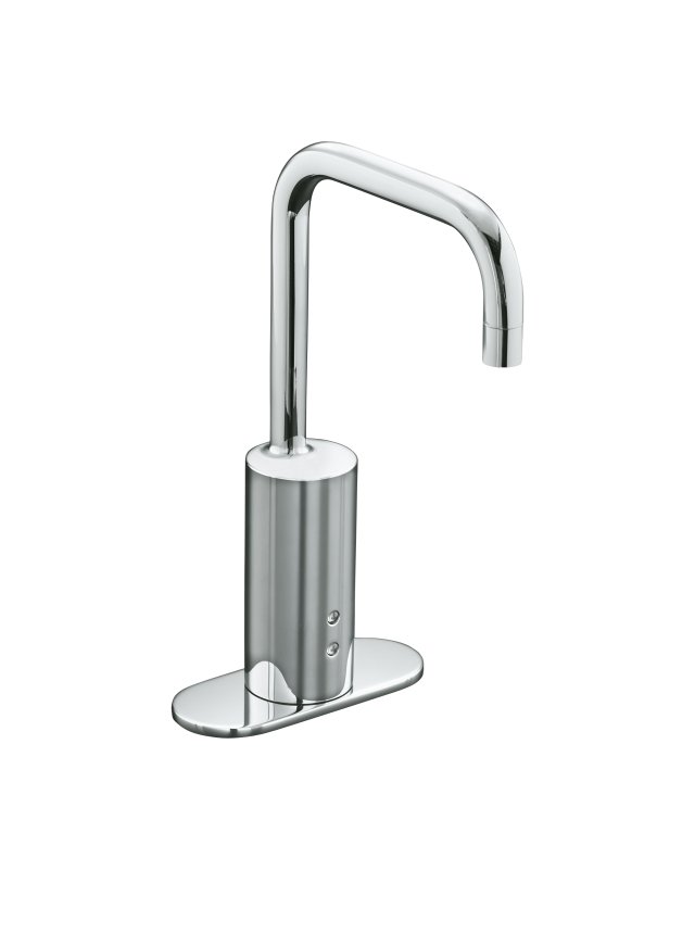 Kohler K-10955-4 Touchless(TM) AC-powered electronic gooseneck faucet with 4"" centers